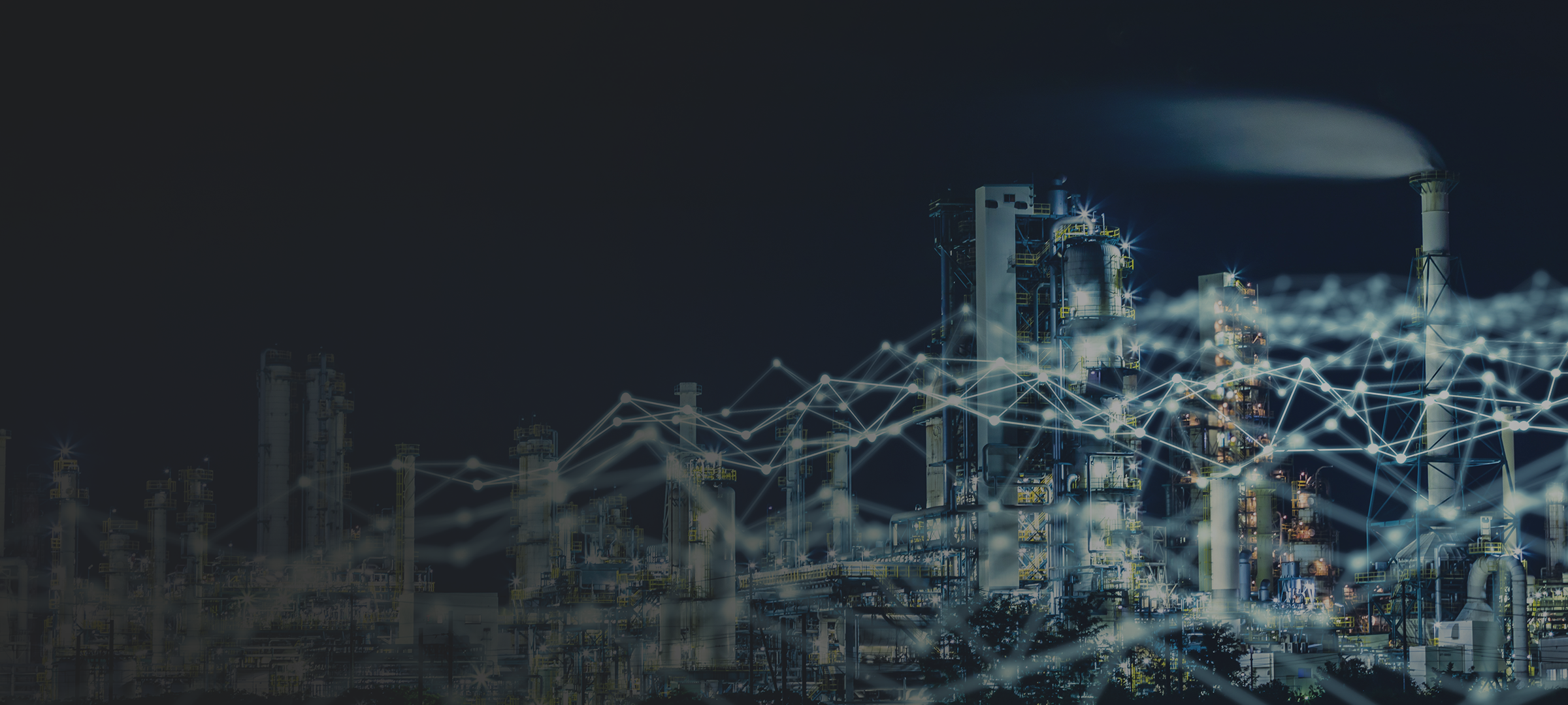A collage of a modern production plant industry and a neural network