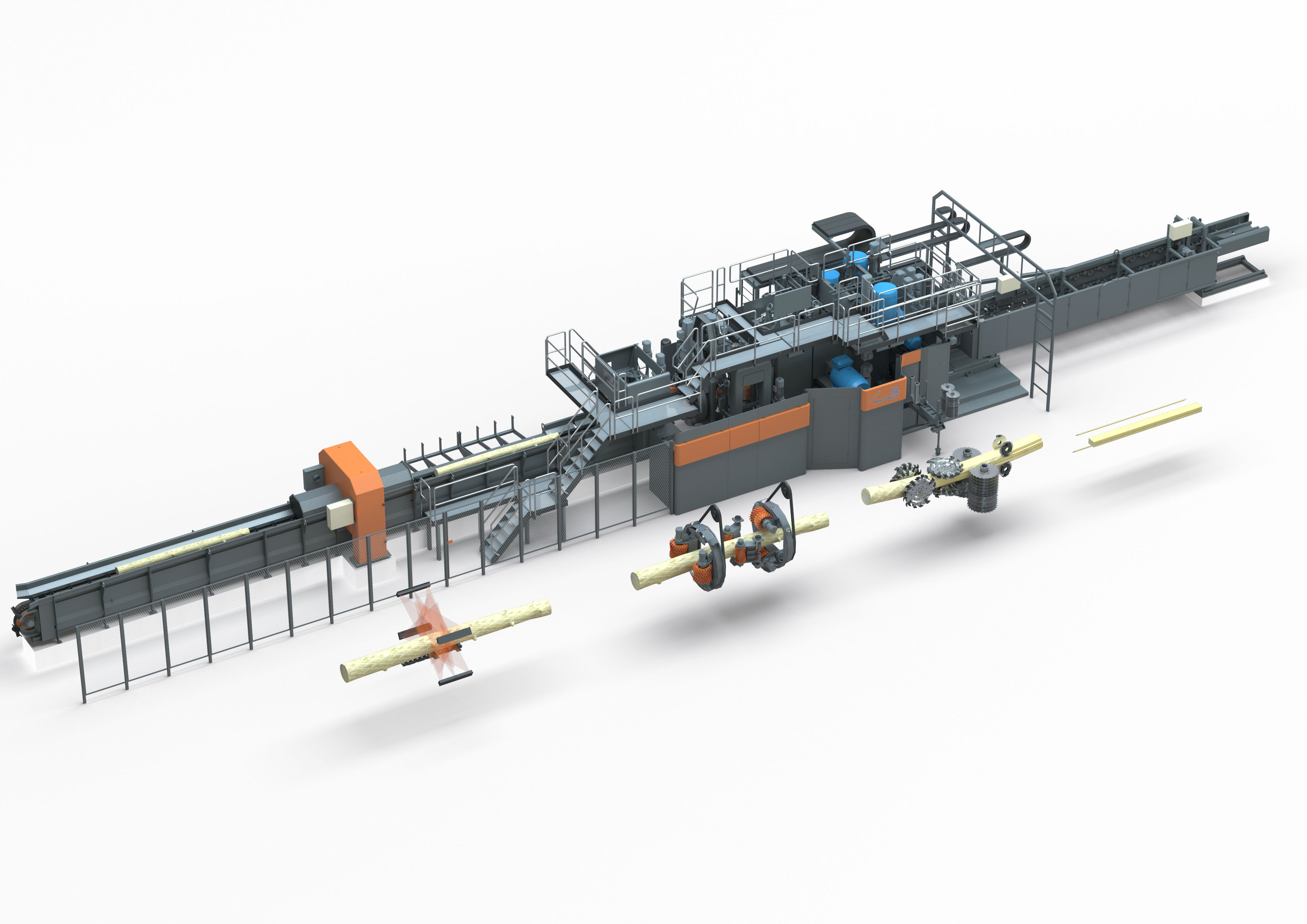 An illustration of the saw line from a bird's eye view.