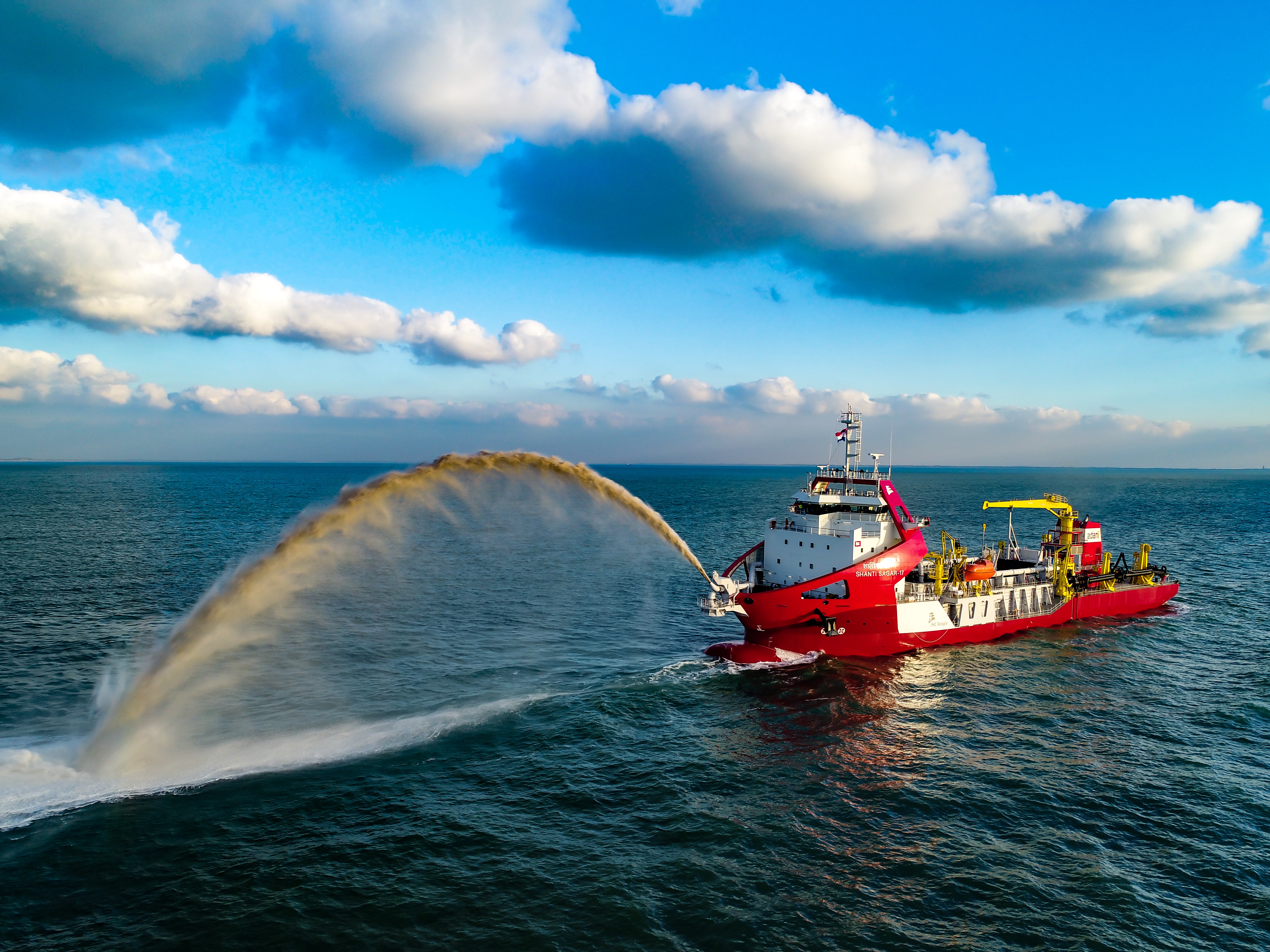 Vessel in operation out at sea